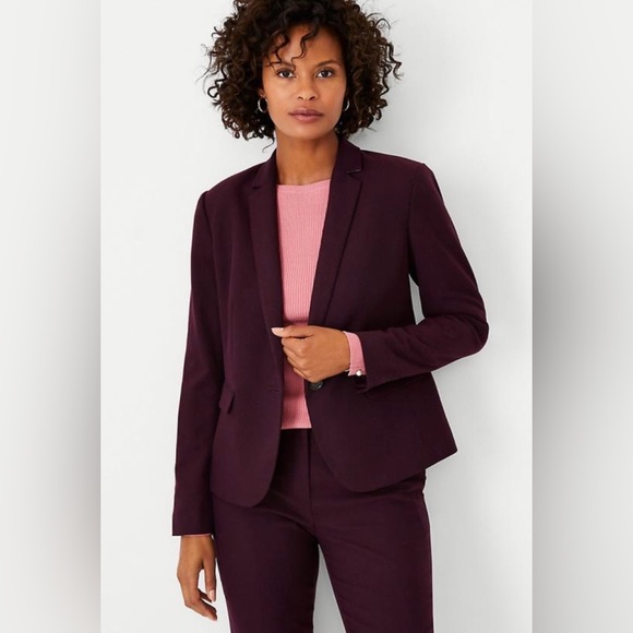 Ann Taylor Jackets & Blazers - Ann Taylor One Button Blazer in Flannel Delicate Plum Size 8